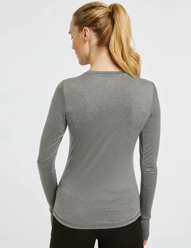 Jaanuu Scrubs Women's Tech Tee Underscrub Heather Gray | scrub-supply.com