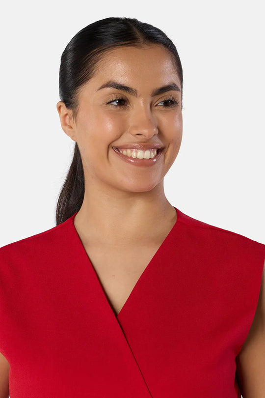 La Beeby Scrubs Women's Amie Top Red | scrub-supply.com