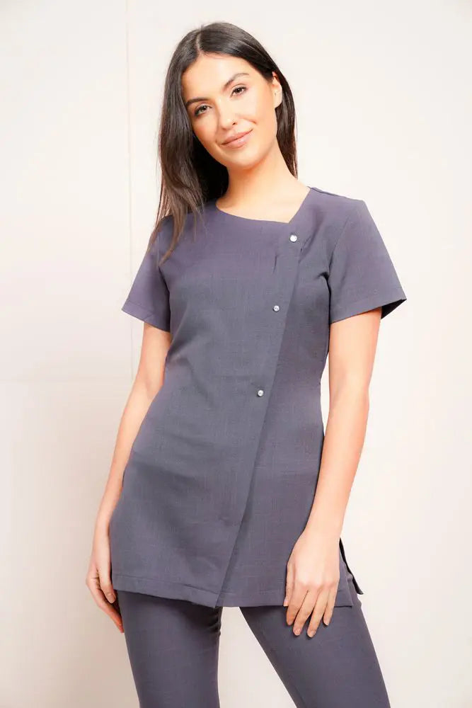 La Beeby Scrubs Women's Beau Top Grey | scrub-supply.com