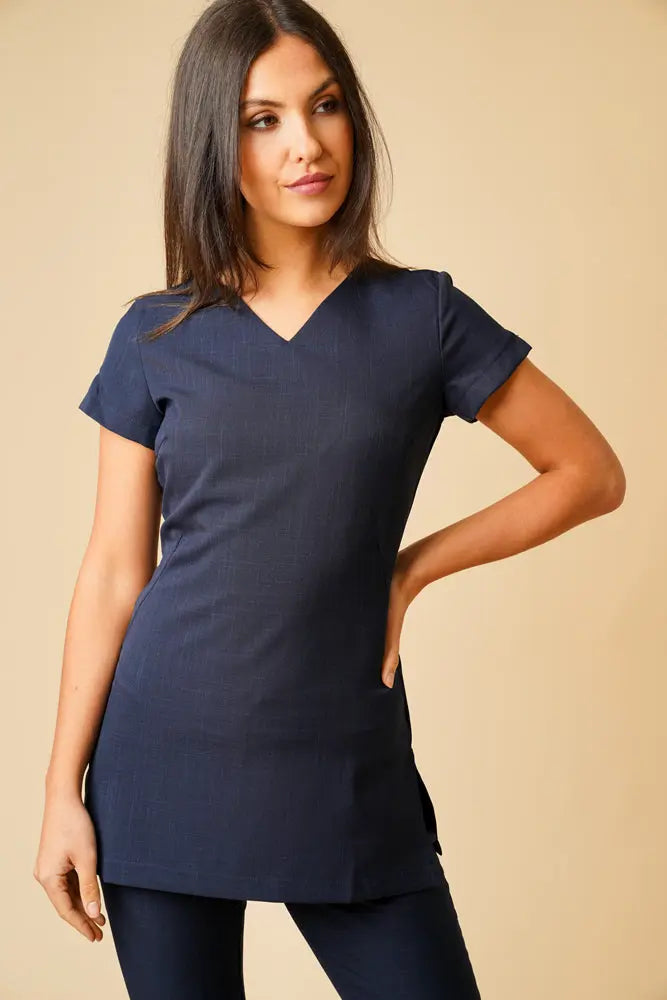 La Beeby Scrubs Women's Celeste Top Light Navy | scrub-supply.com