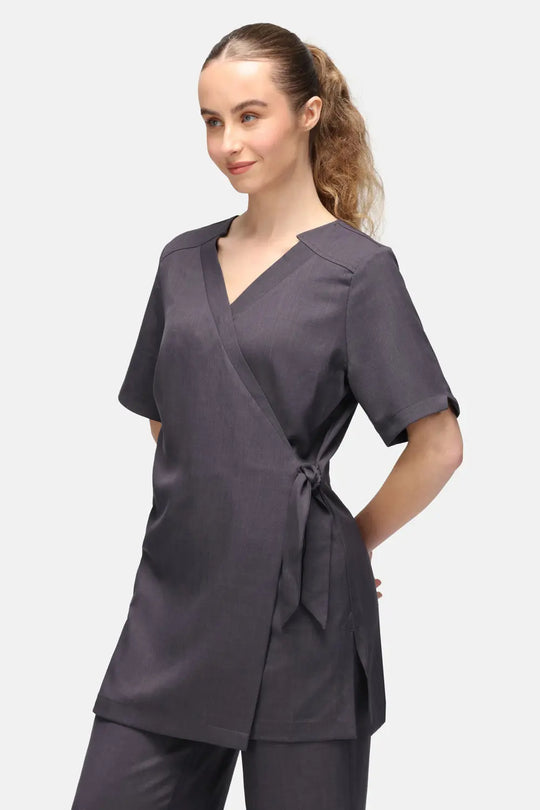 La Beeby Scrubs Women's Clara Top Grey | scrub-supply.com