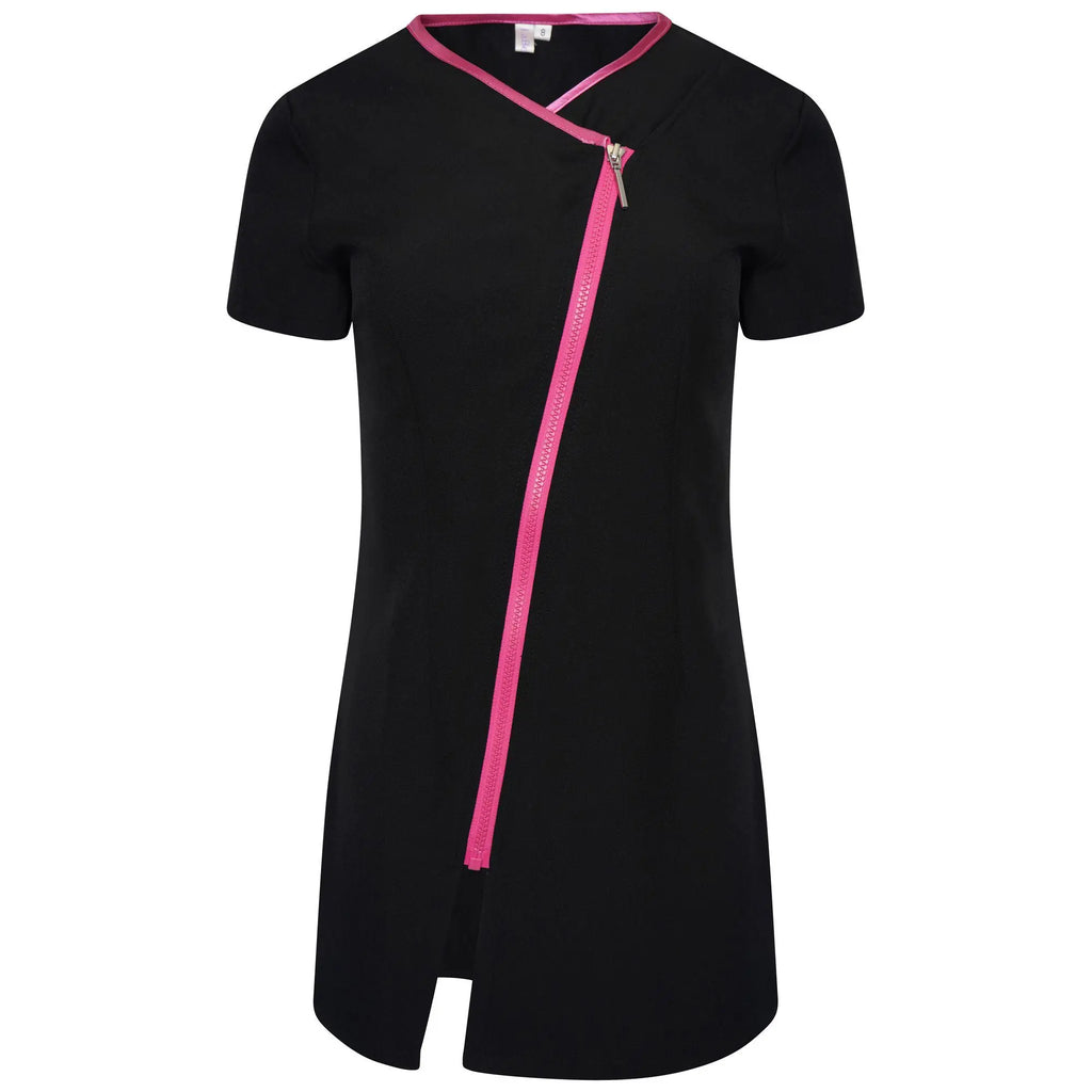 La Beeby Scrubs Women's Eve Top Black/Cerise | scrub-supply.com