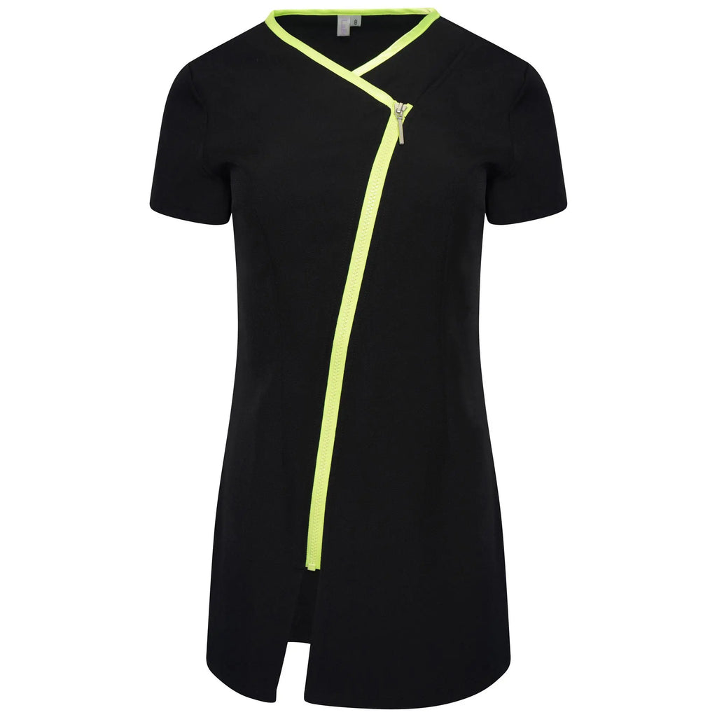 La Beeby Scrubs Women's Eve Top Black/Lime | scrub-supply.com