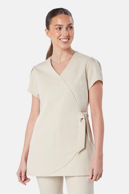 La Beeby Scrubs Women's Gisele Top Natural | scrub-supply.com