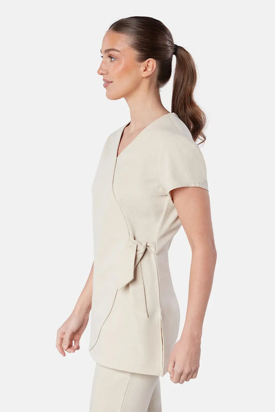 La Beeby Scrubs Women's Gisele Top Natural | scrub-supply.com