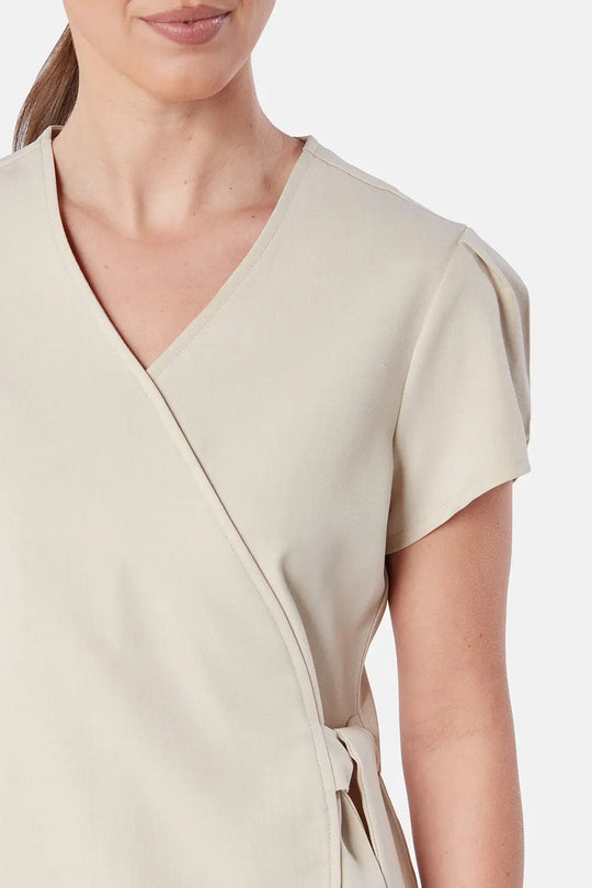 La Beeby Scrubs Women's Gisele Top Natural | scrub-supply.com