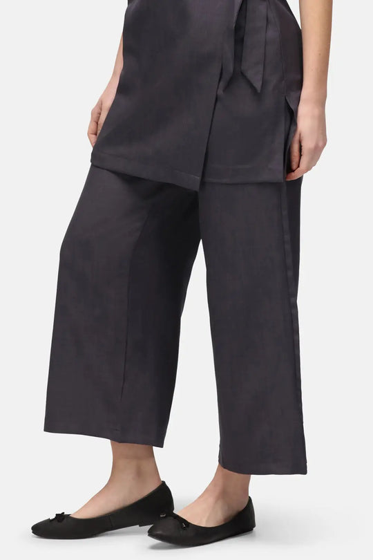 La Beeby Scrubs Women's Ivy Culotte Pants Grey | scrub-supply.com