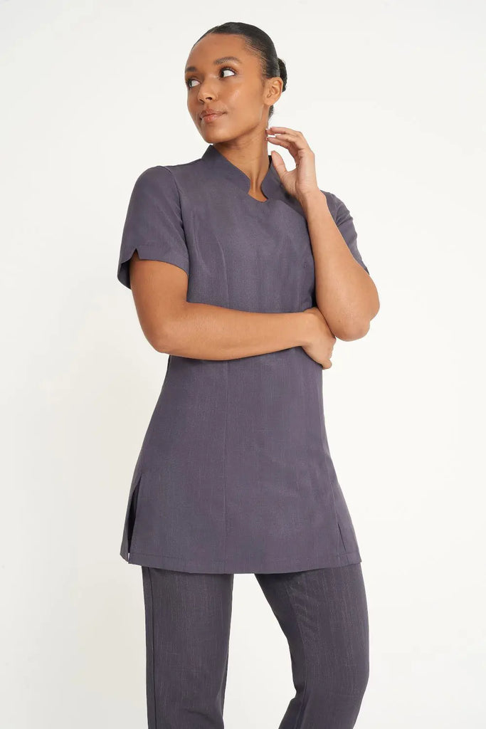 La Beeby Scrubs Women's Lea Top Grey | scrub-supply.com