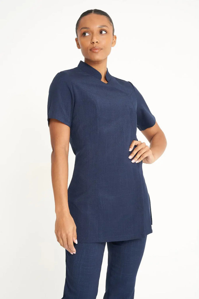 La Beeby Scrubs Women's Lea Top Light Navy | scrub-supply.com