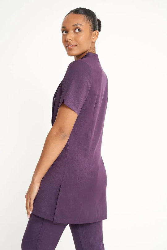 La Beeby Scrubs Women's Lea Top Plum | scrub-supply.com
