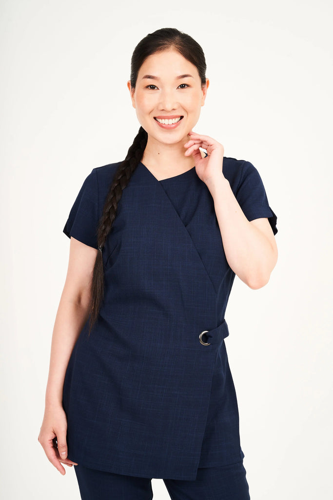 La Beeby Scrubs Women's Mila Top Light Navy | scrub-supply.com