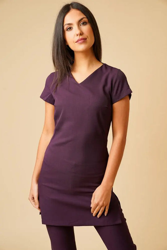 La Beeby Scrubs Women's Sara Top Plum | scrub-supply.com