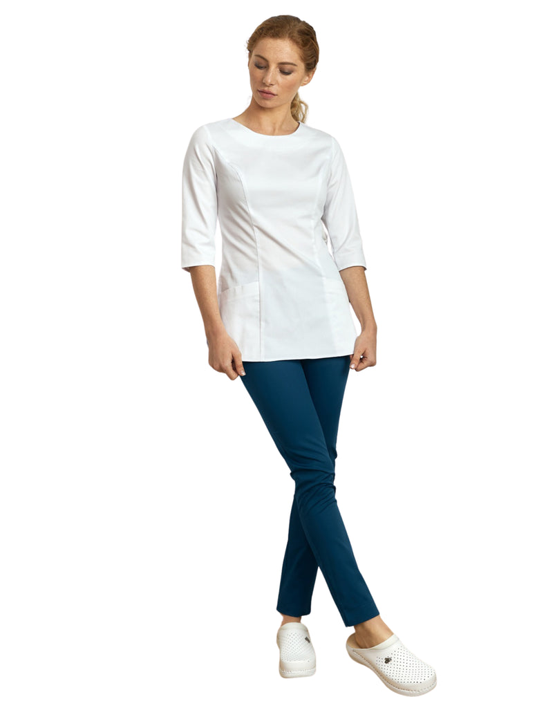 Treat in Style Scrubs Women's Classic Blouse White | scrub-supply.com