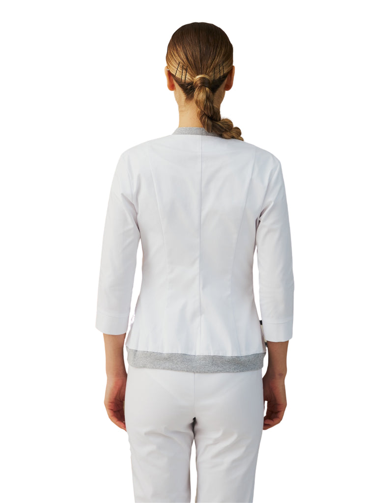 Treat in Style Scrubs Women's Bomber Jacket White | scrub-supply.com