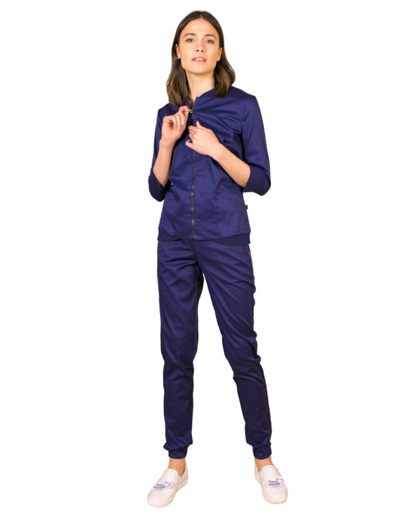 Treat in Style Scrubs Women's Bomber Jacket Blue | scrub-supply.com