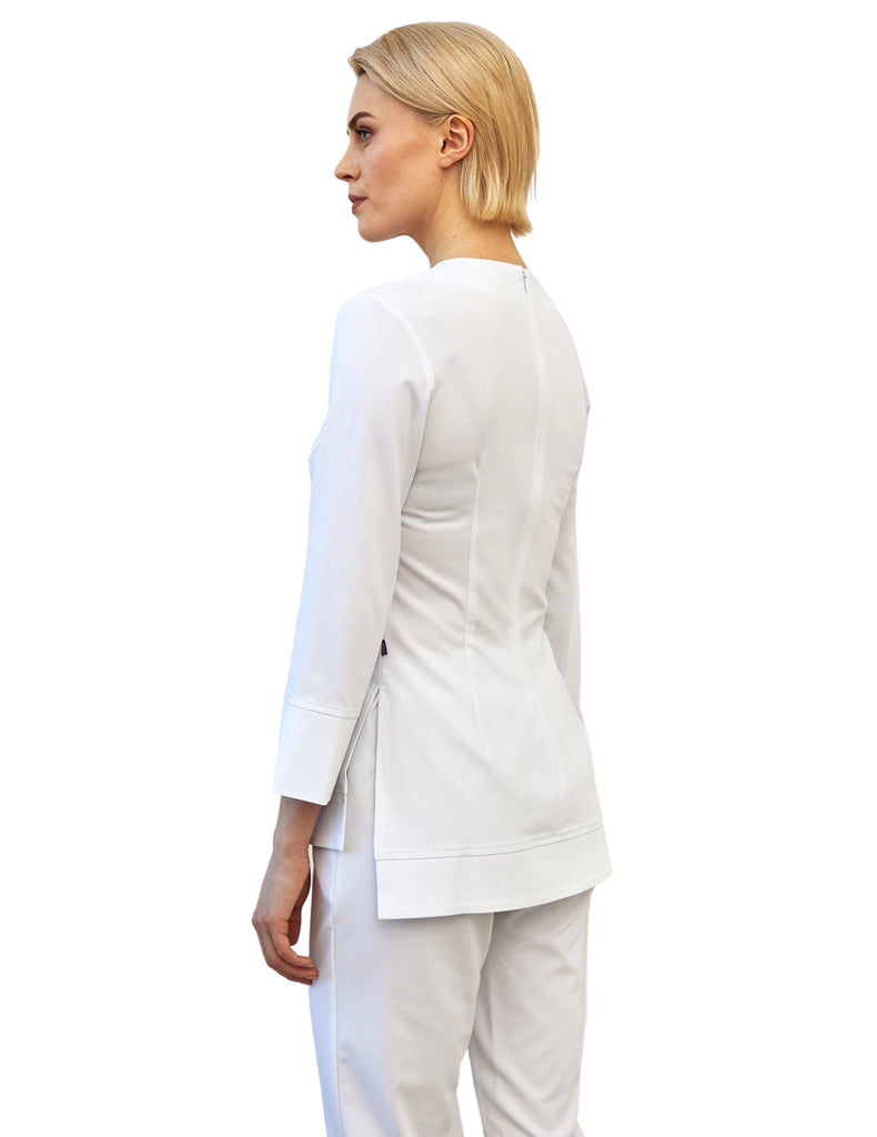 Treat in Style Scrubs Women's Classical Long-sleeve White | scrub-supply.com