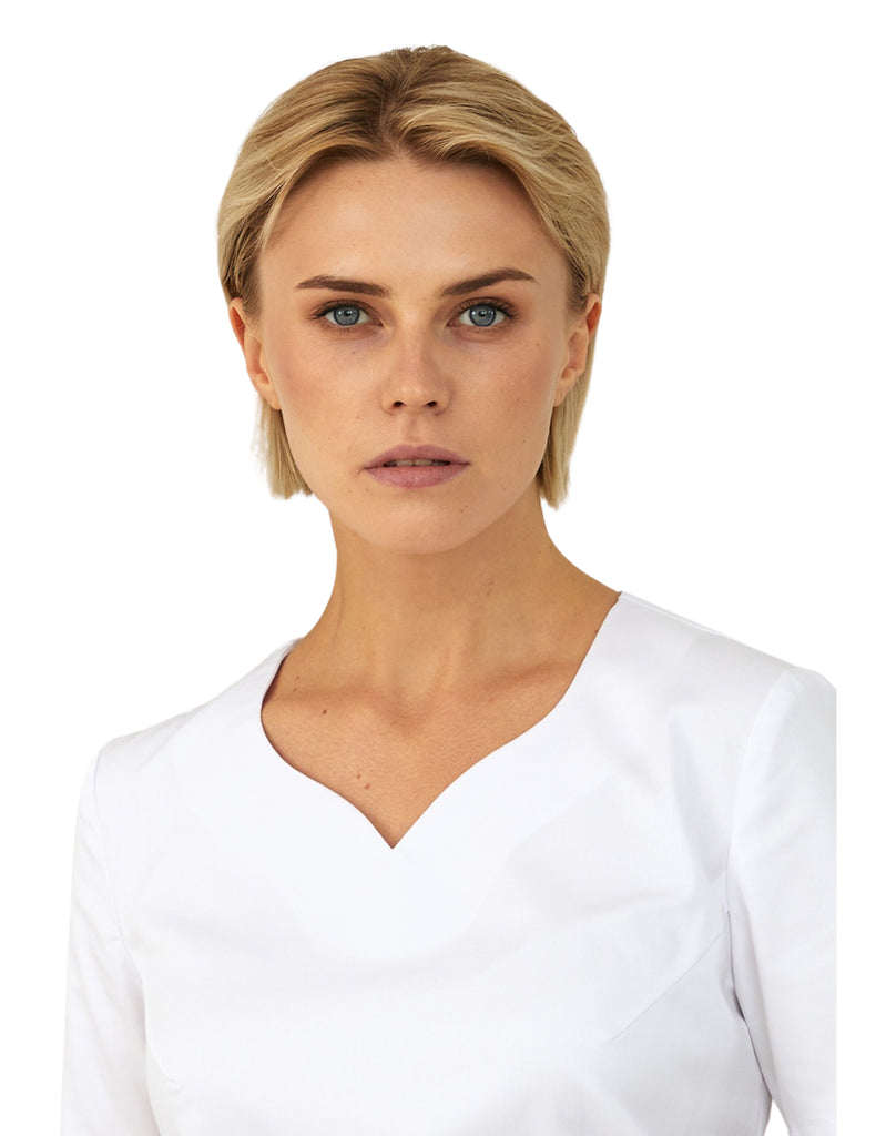 Treat in Style Scrubs Women's Medical Surgical Blouse White | scrub-supply.com