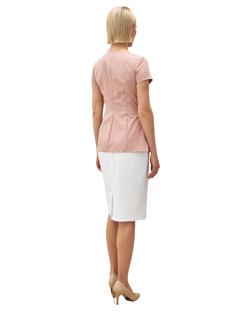 Treat in Style Scrubs Women's Bow Neck Top Powdery Pink | scrub-supply.com