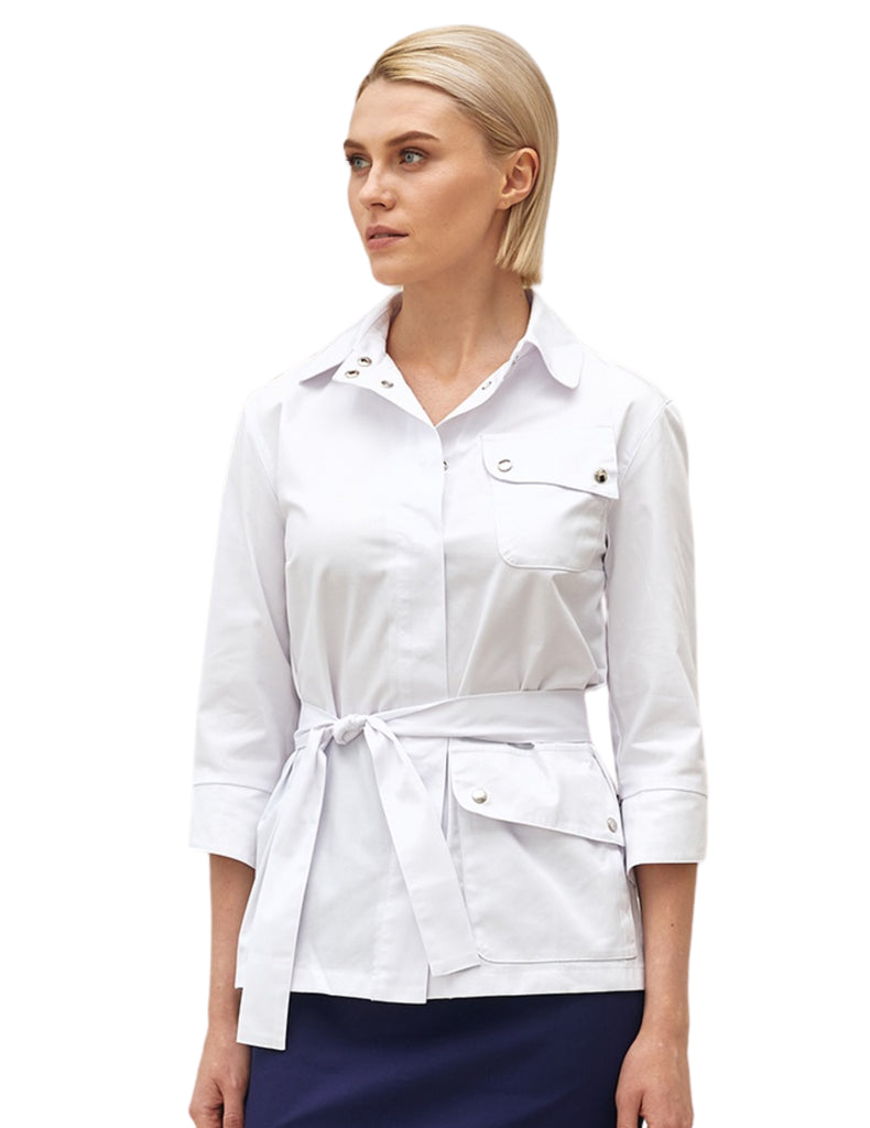 Treat in Style Scrubs Women's Medical Jacket White | scrub-supply.com