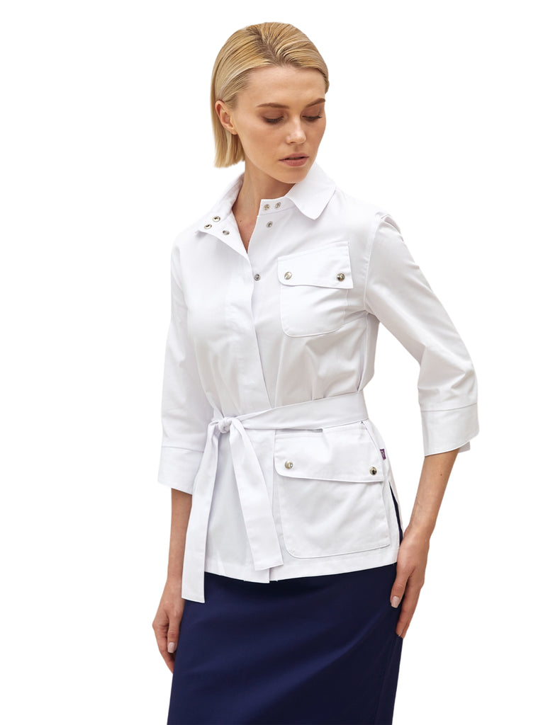 Treat in Style Scrubs Women's Medical Jacket White | scrub-supply.com