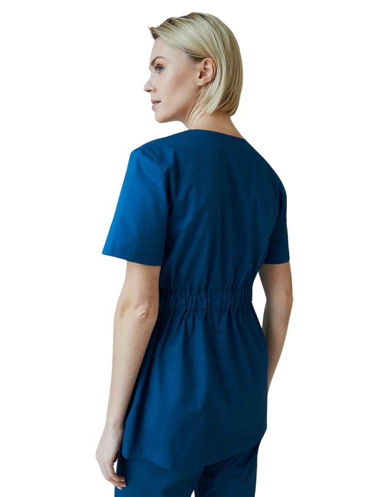 Treat in Style Scrubs Women's Scalloped Hem Scrub Top Azure | scrub-supply.com