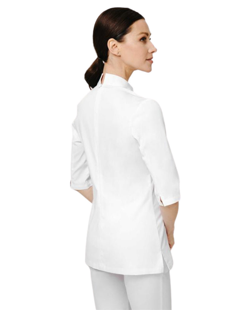 Treat in Style Scrubs Women's High Neck Top White | scrub-supply.com