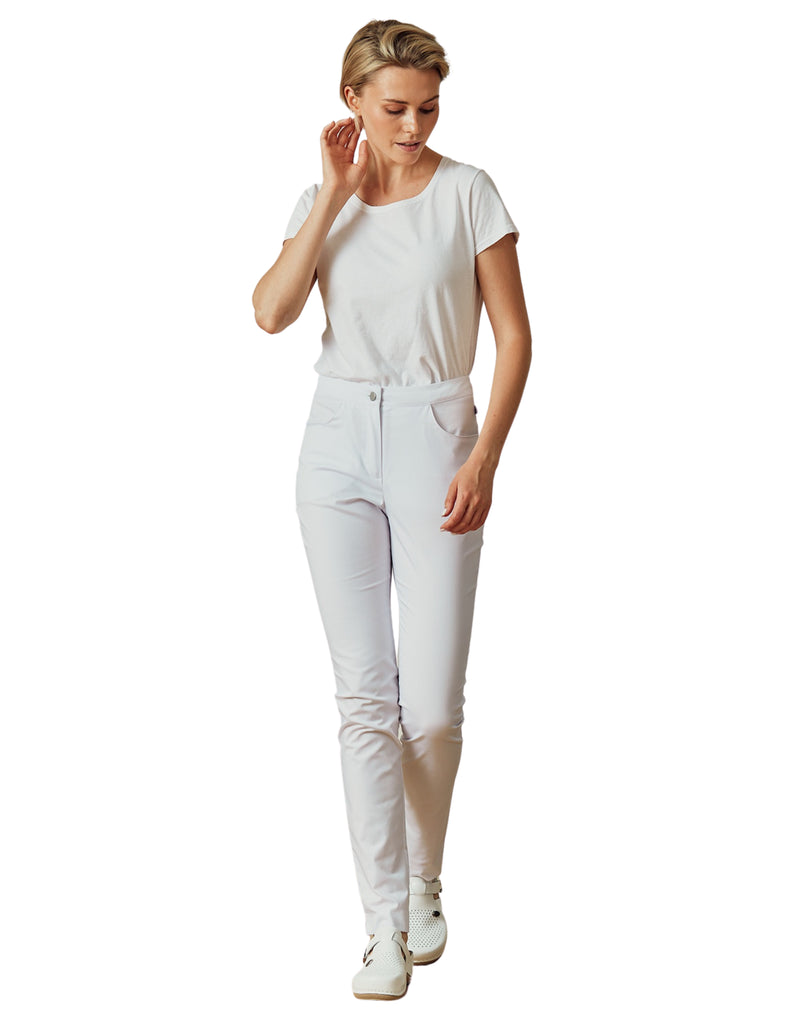 Treat in Style Scrubs Women's Skinny Pants White | scrub-supply.com