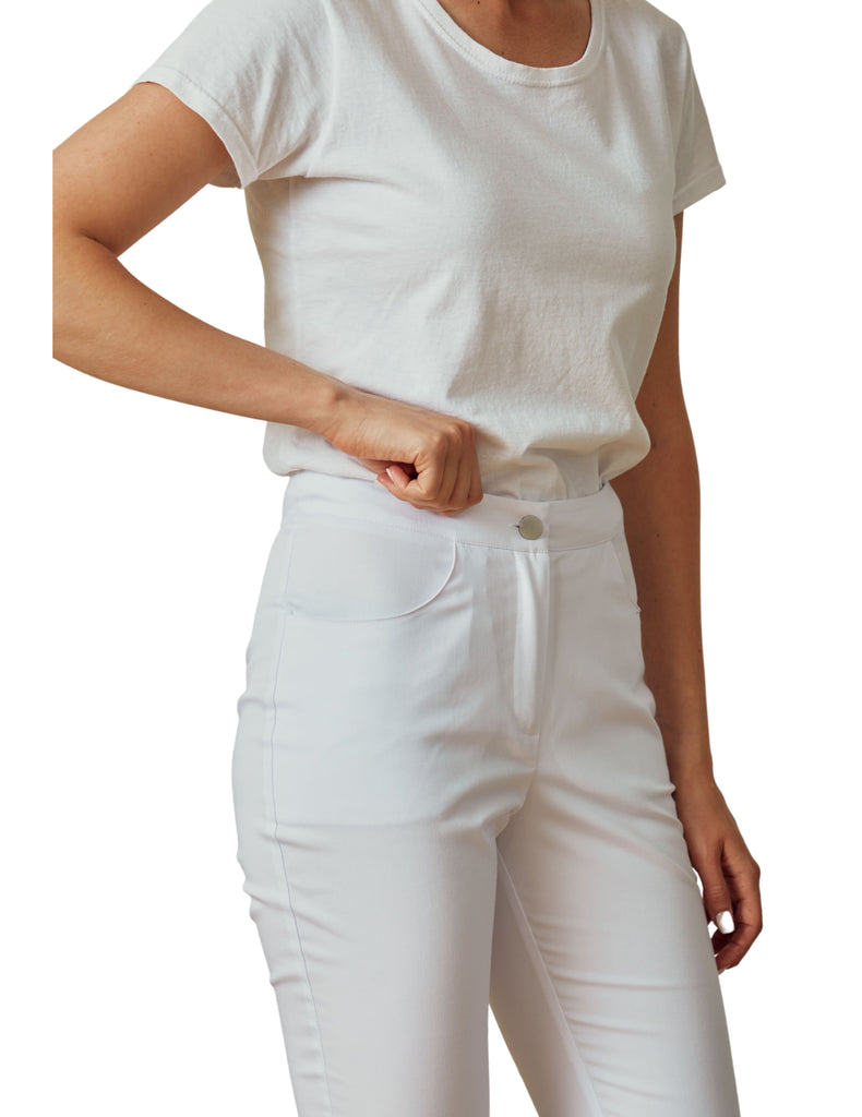 Treat in Style Scrubs Women's Skinny Pants White | scrub-supply.com