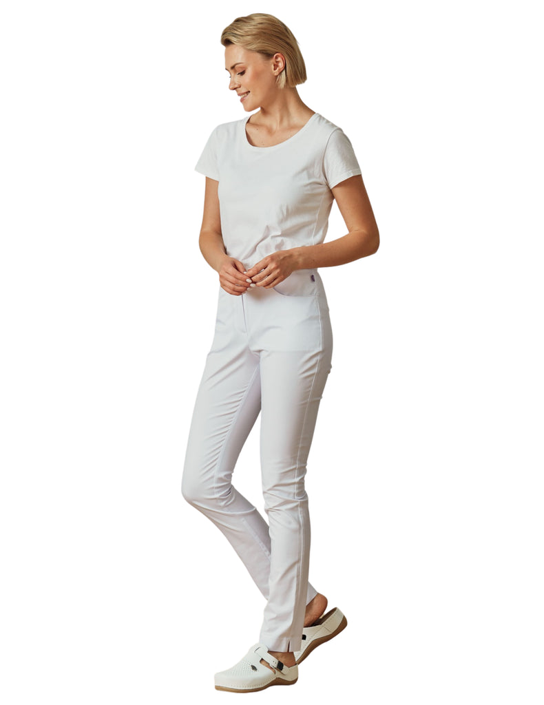 Treat in Style Scrubs Women's Skinny Pants White | scrub-supply.com