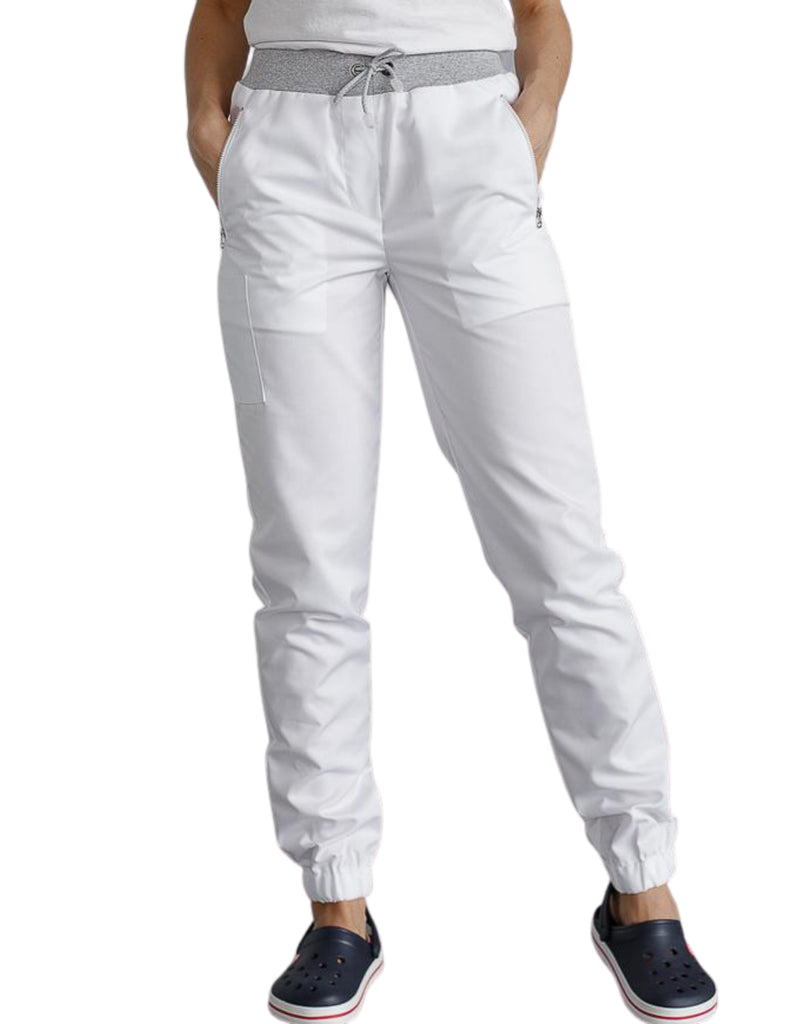 Treat in Style Scrubs Women's Jogger Pants White | scrub-supply.com