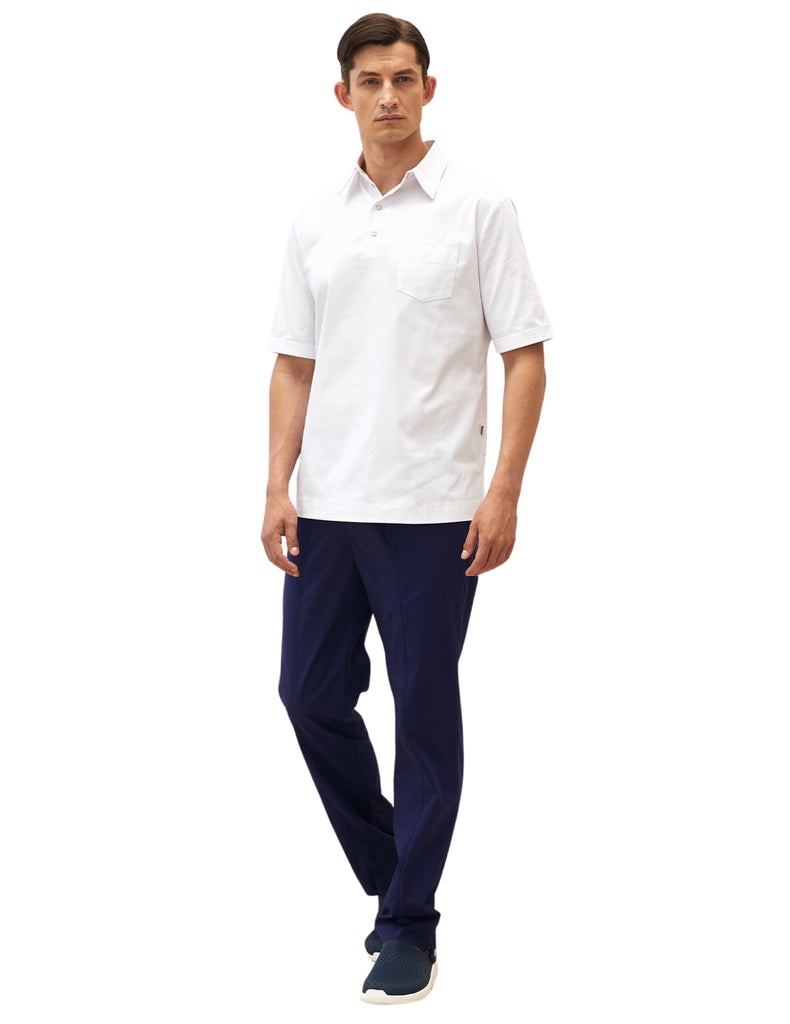 Treat in Style Scrubs Men's Medical Polo Sports Shirt White | scrub-supply.com