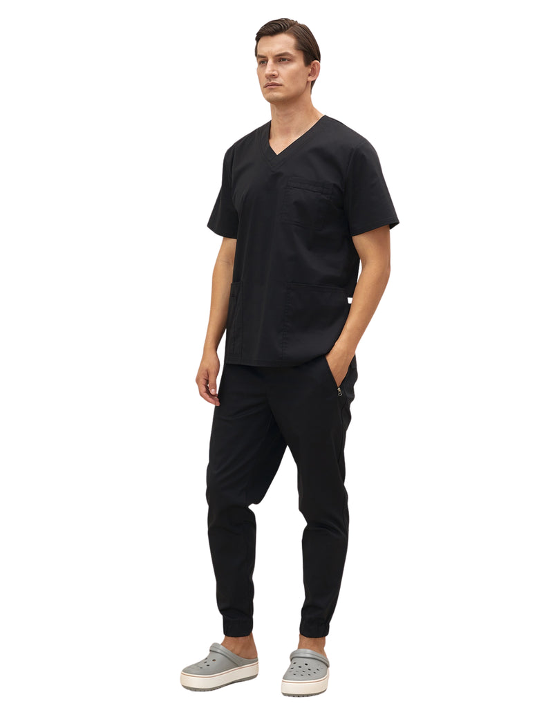 Treat in Style Scrubs Men's Basic Top Black | scrub-supply.com