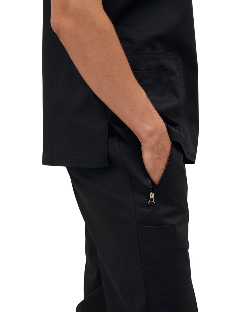 Treat in Style Scrubs Men's Basic Top Black | scrub-supply.com