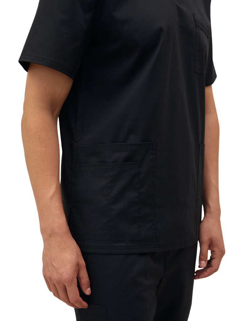 Treat in Style Scrubs Men's Basic Top Black | scrub-supply.com