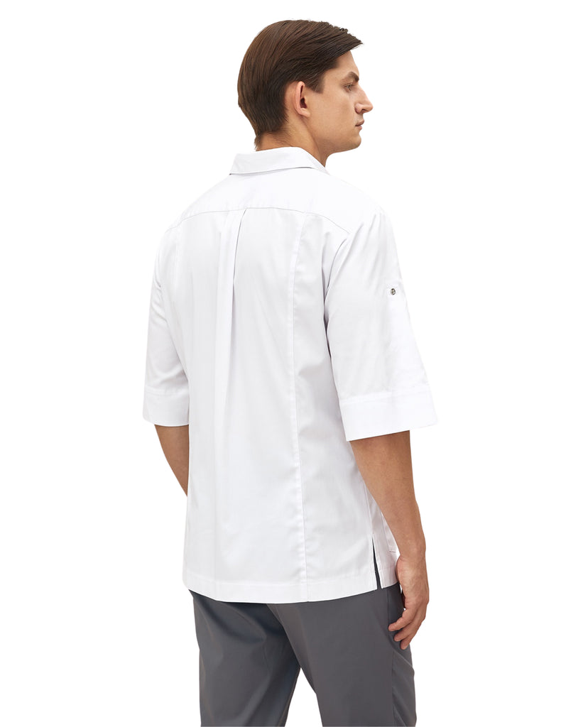 Treat in Style Scrubs Men's Buttoned Shirt White | scrub-supply.com