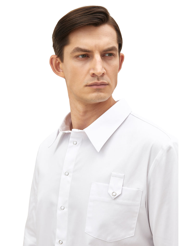 Treat in Style Scrubs Men's Buttoned Shirt White | scrub-supply.com