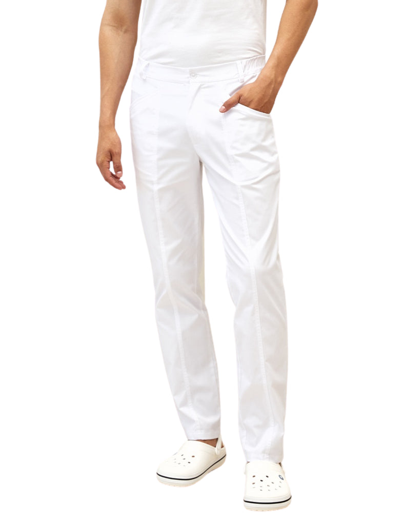 Treat in Style Scrubs Men's Classic Trousers White | scrub-supply.com