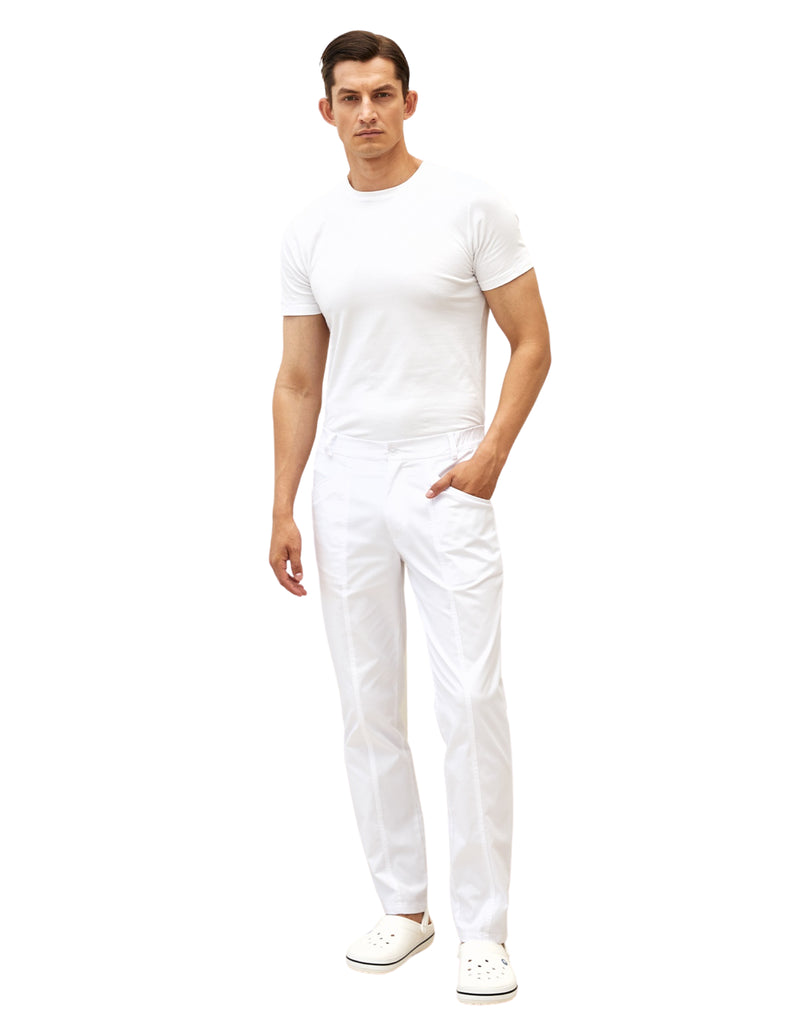 Treat in Style Scrubs Men's Classic Trousers White | scrub-supply.com