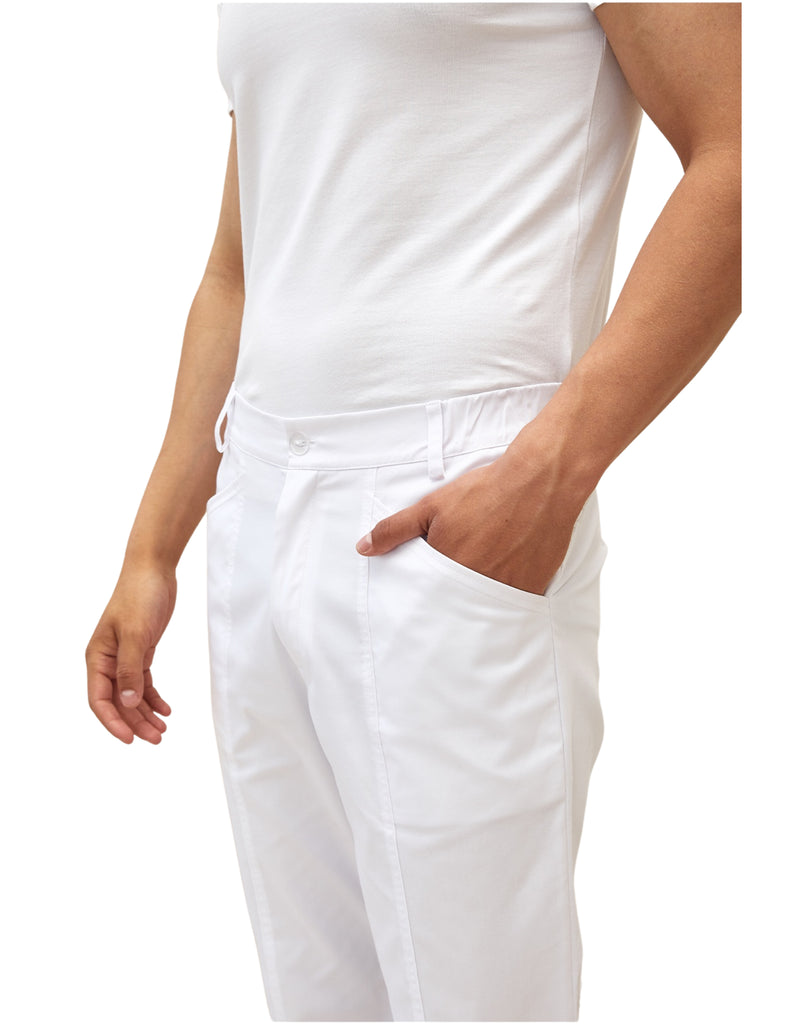 Treat in Style Scrubs Men's Classic Trousers White | scrub-supply.com