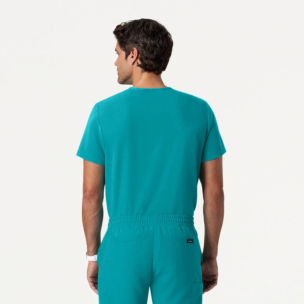 Jaanuu Scrubs Men's Holmes Everyday 1-Pocket Scrub Top Aqua | scrub-supply.com