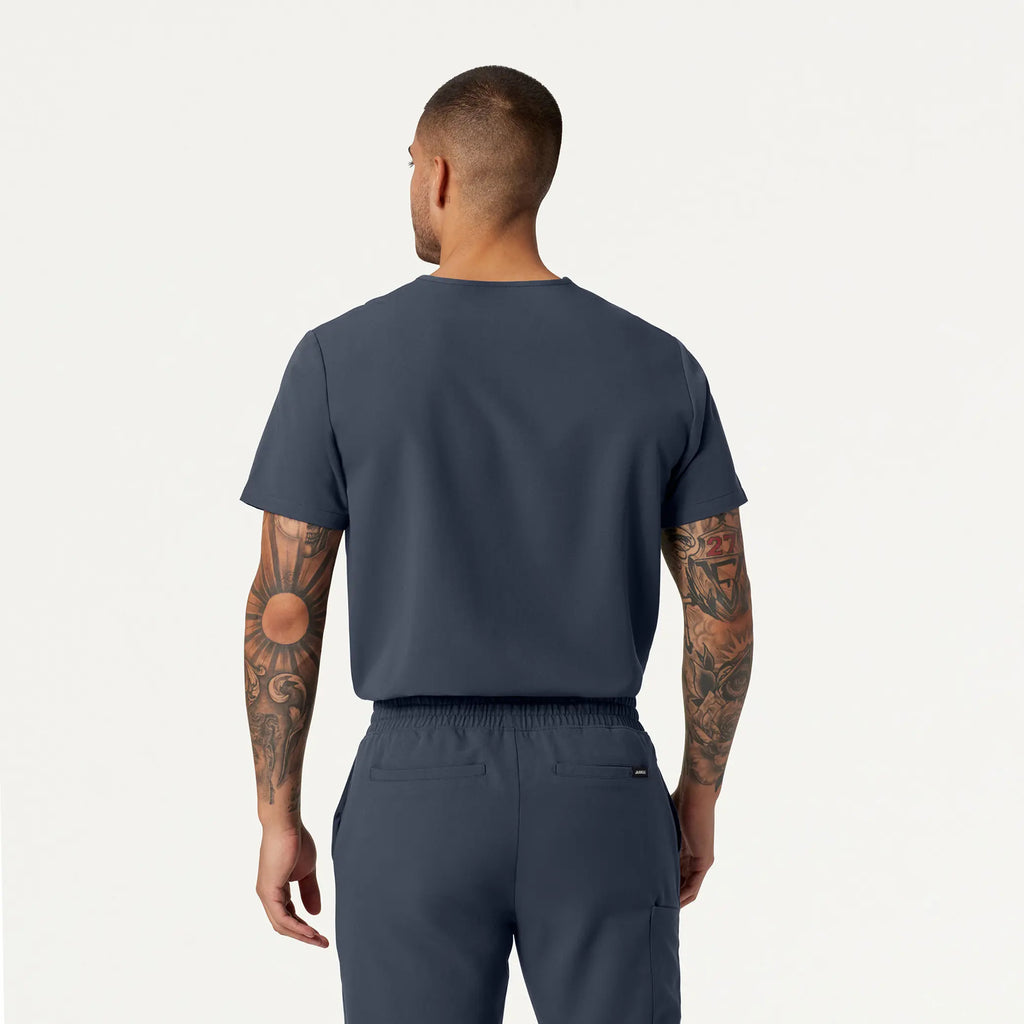 Jaanuu Scrubs Men's Holmes Everyday 1-Pocket Scrub Top Carbon Gray | scrub-supply.com