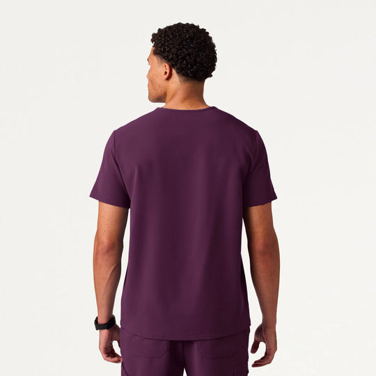 Jaanuu Scrubs Men's Holmes Everyday 1-Pocket Scrub Top Deep Eggplant | scrub-supply.com