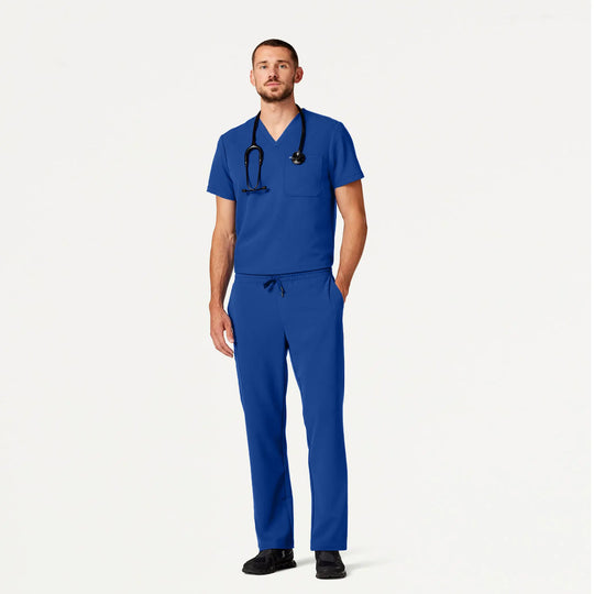 Jaanuu Scrubs Men's Holmes Everyday 1-Pocket Scrub Top Galaxy | scrub-supply.com