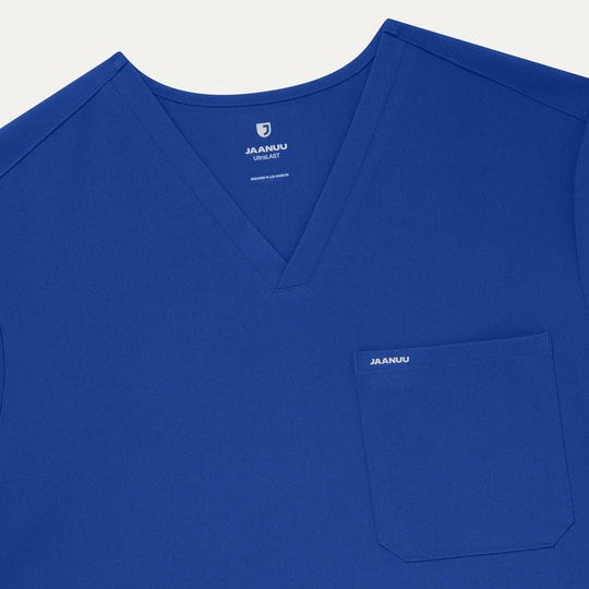 Jaanuu Scrubs Men's Holmes Everyday 1-Pocket Scrub Top Galaxy | scrub-supply.com