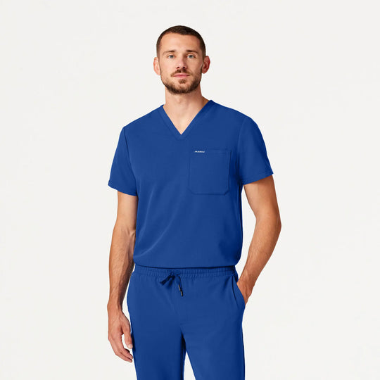 Jaanuu Scrubs Men's Holmes Everyday 1-Pocket Scrub Top Galaxy | scrub-supply.com