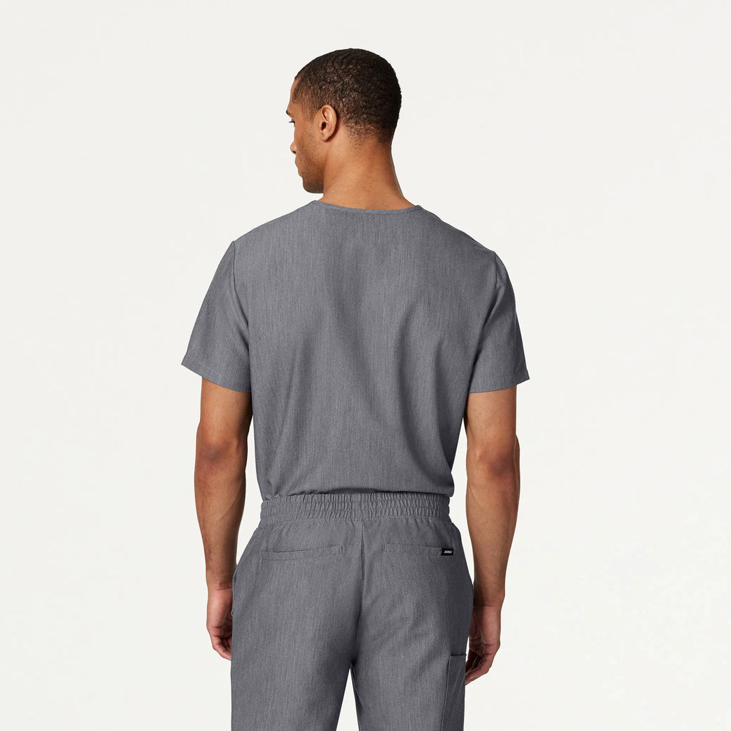 Jaanuu Scrubs Men's Holmes Everyday 1-Pocket Scrub Top Heather Gray | scrub-supply.com