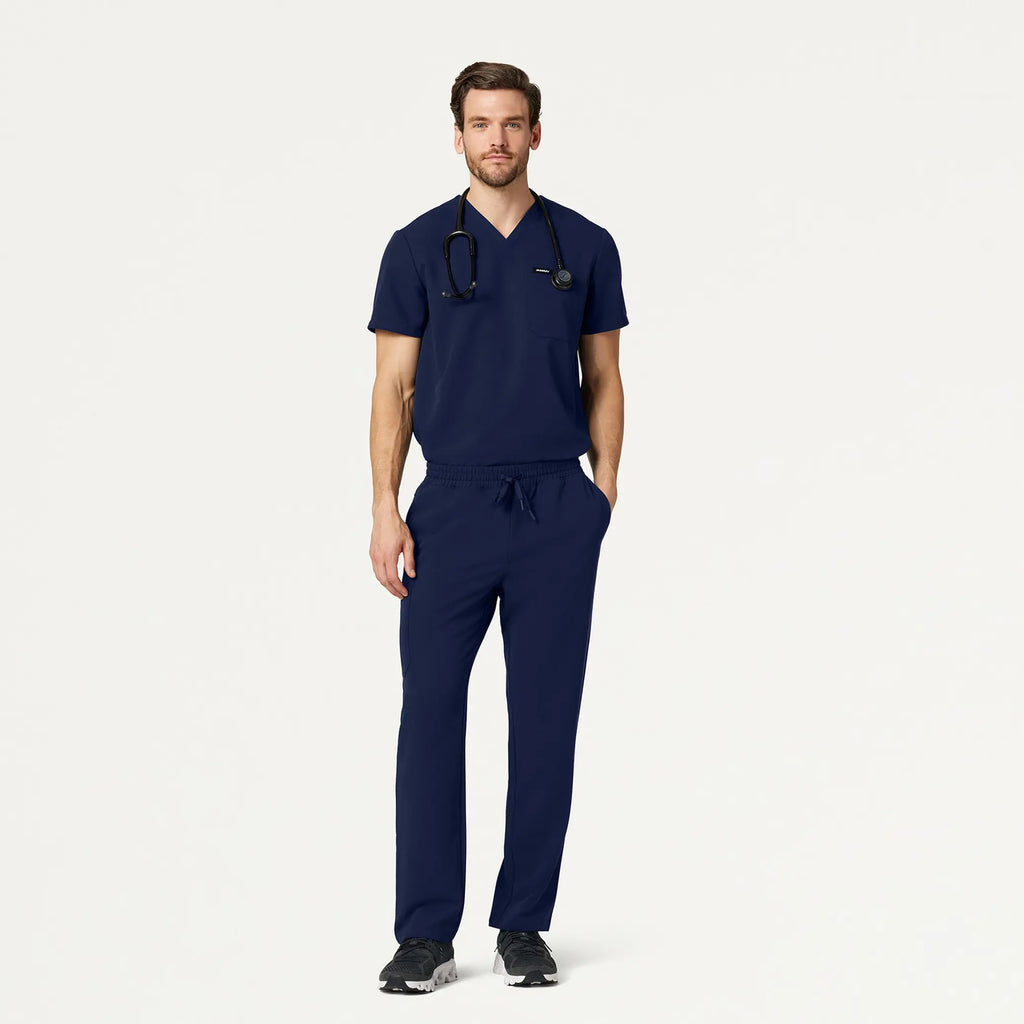 Jaanuu Scrubs Men's Holmes Everyday 1-Pocket Scrub Top Midnight Navy | scrub-supply.com