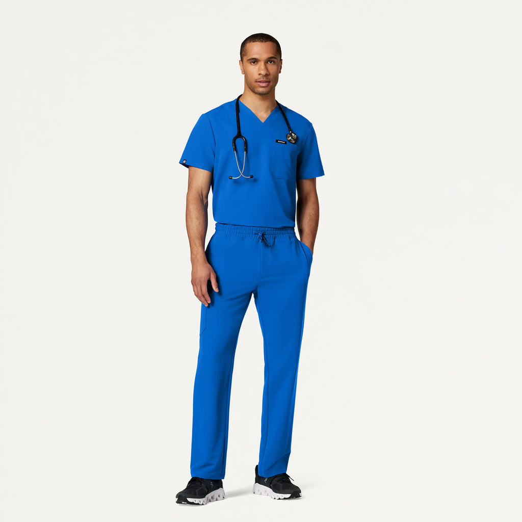 Jaanuu Scrubs Men's Holmes Everyday 1-Pocket Scrub Top Royal Blue | scrub-supply.com