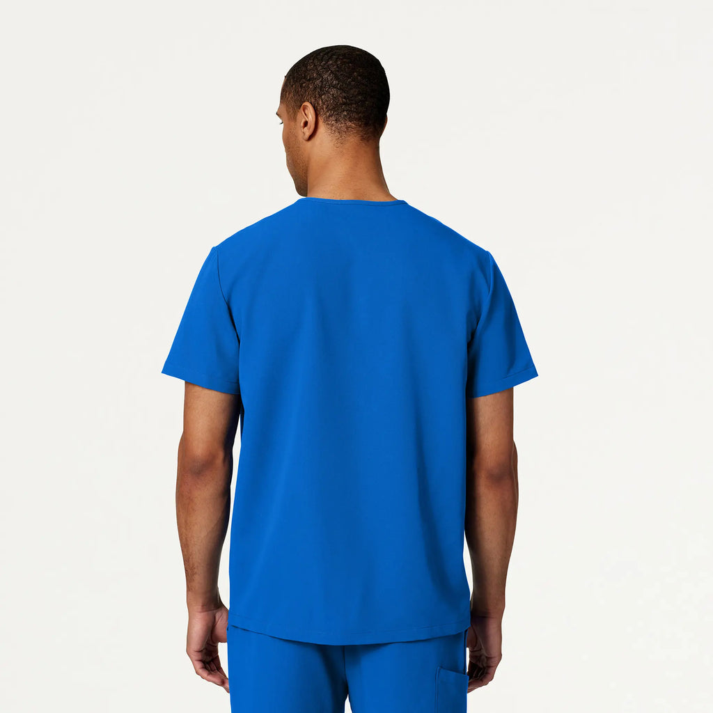 Jaanuu Scrubs Men's Holmes Everyday 1-Pocket Scrub Top Royal Blue | scrub-supply.com