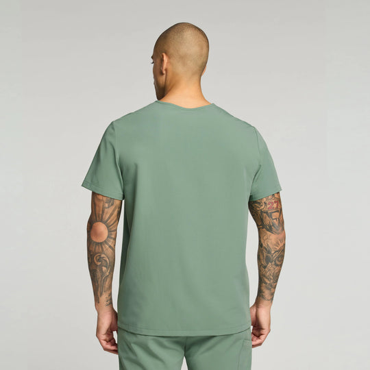 Jaanuu Scrubs Men's Holmes 1-Pocket Scrub Top Sage | scrub-supply.com